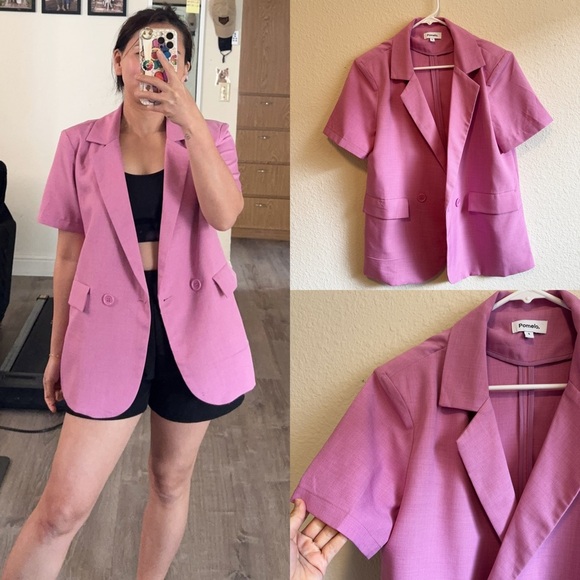 Pomelo Jackets & Blazers - Pomelo brand Women's Pink Short Sleeve Blazer ( size S )